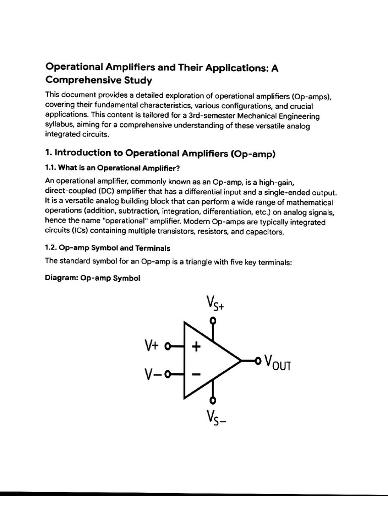 Operation Amplifier | PDF