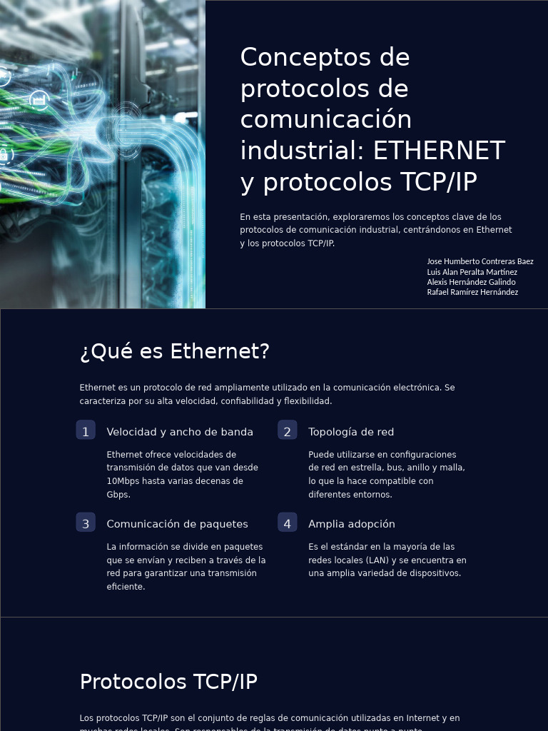 Conceptos de Protocolos de Comunicacion Industrial ETHERNET y ...