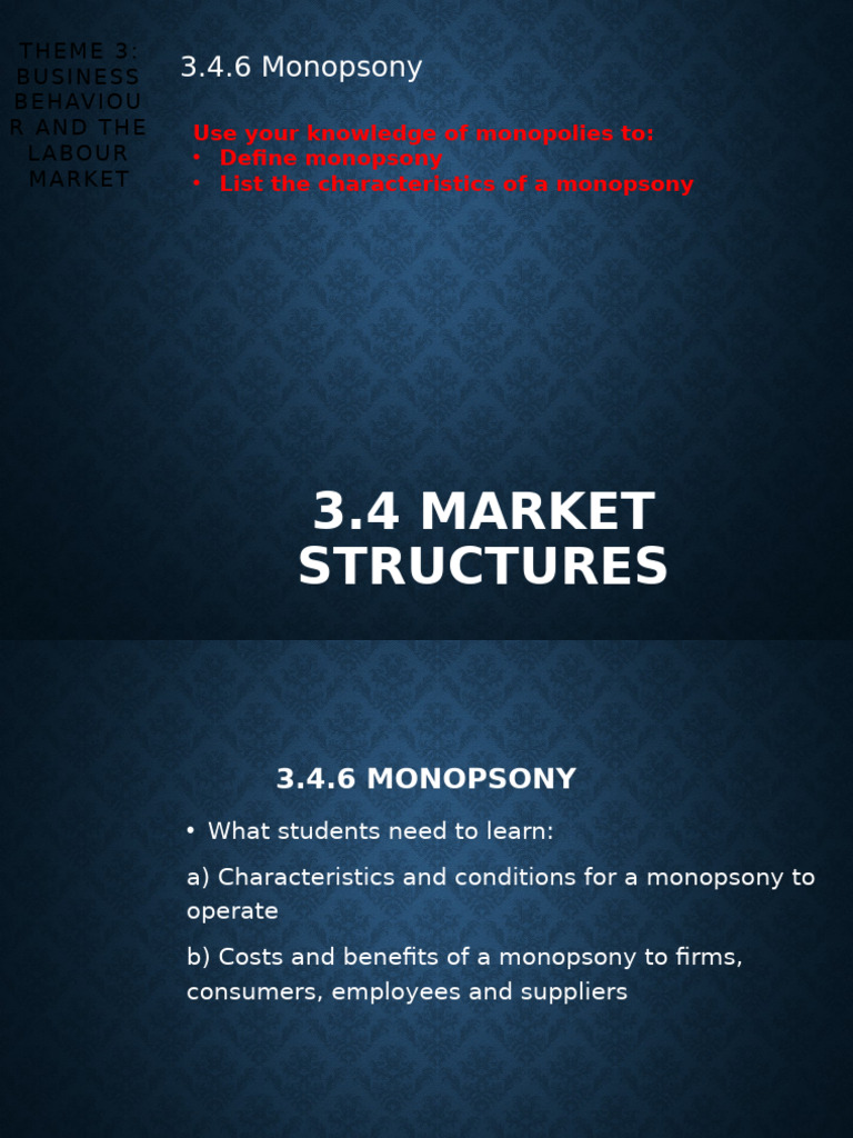 Understanding Monopsony in Markets | PDF | Monopoly | Financial Economics