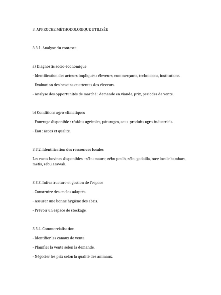 Méthodologie d'élevage bovin et rentabilité | PDF
