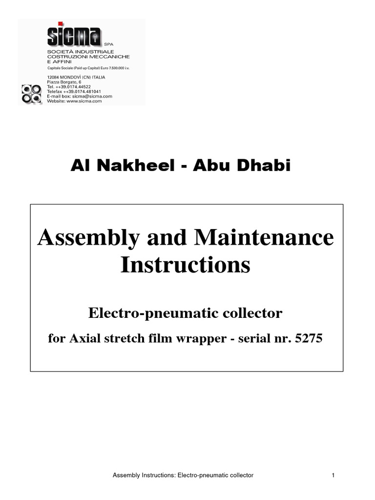 Electro-Pneumatic Collector Assembly Guide | PDF | Screw | Equipment