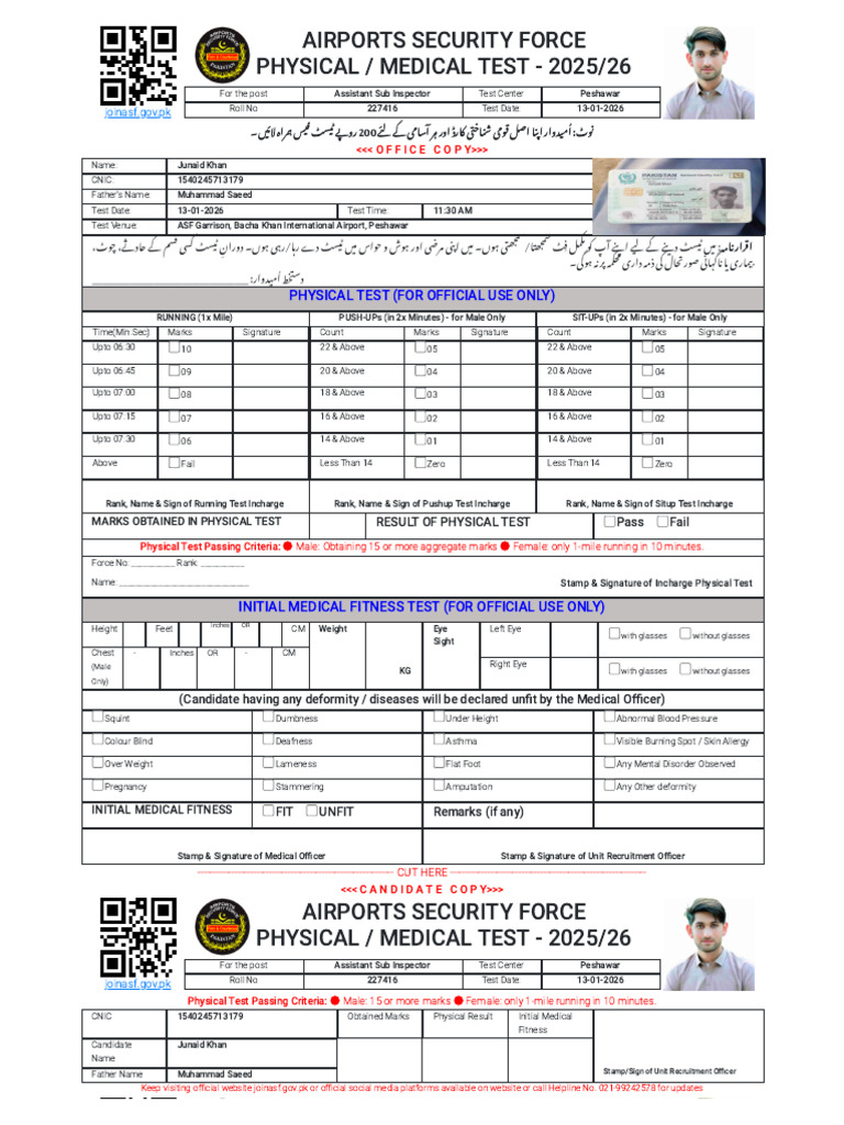 Test Slip - Join ASF | PDF | Diseases And Disorders | Medical Specialties