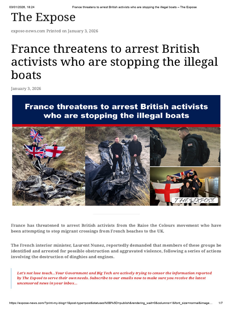 France Threatens To Arrest British Activists Who Are Stopping The ...