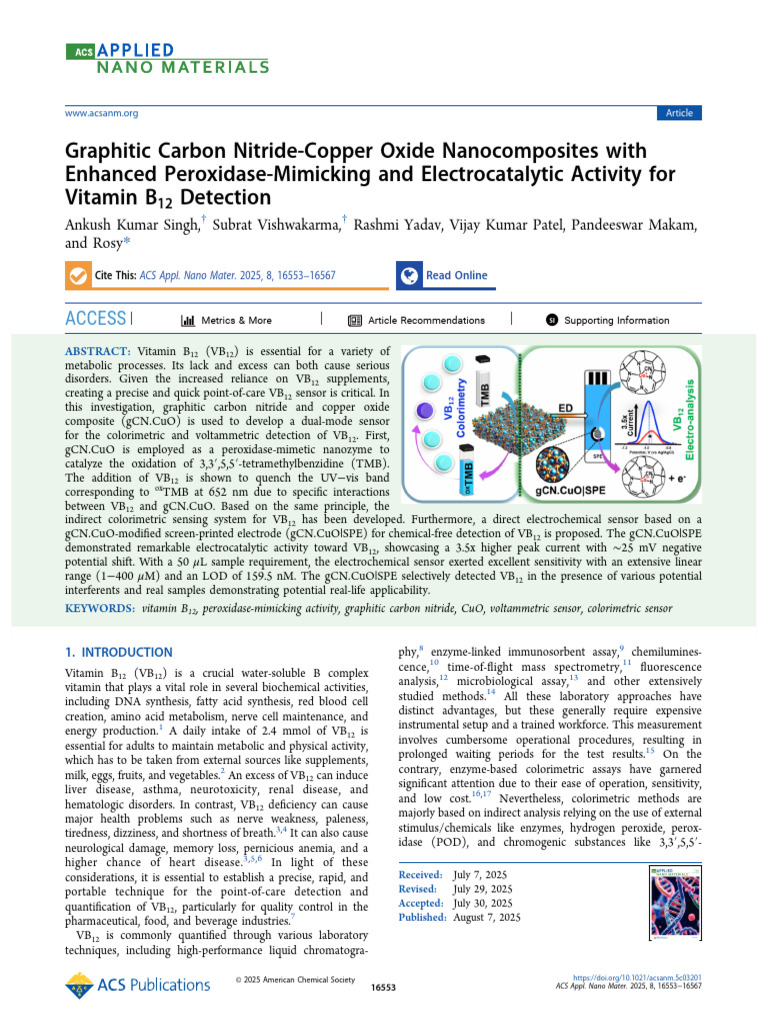 Graphitic Carbon Nitride Copper Oxide Nanocomposites With Enhanced ...