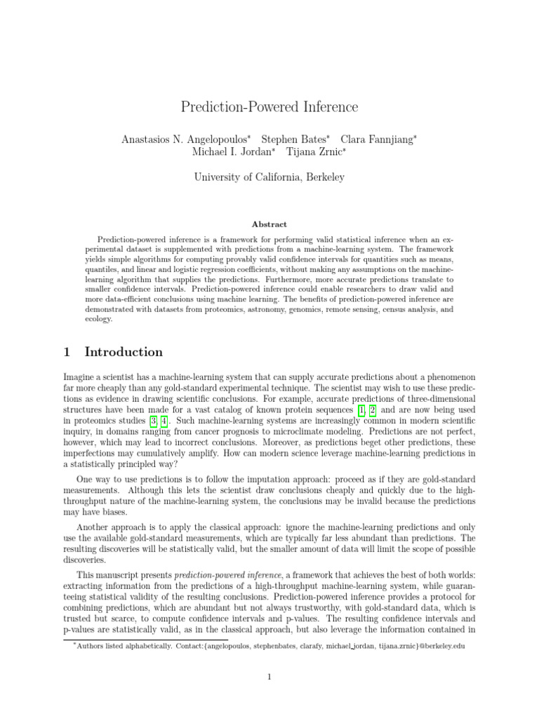 Prediction-Powered Inference Framework | PDF | Statistical Inference ...