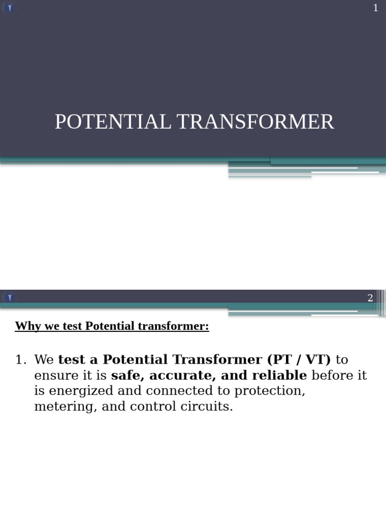 Importance of Testing Potential Transformers | PDF | Transformer ...