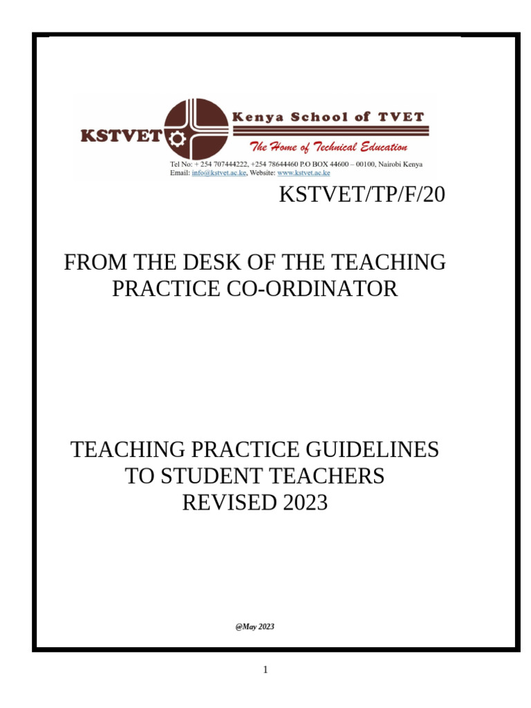 Teaching Practice Guidelines 2023 | PDF | Teachers | Learning