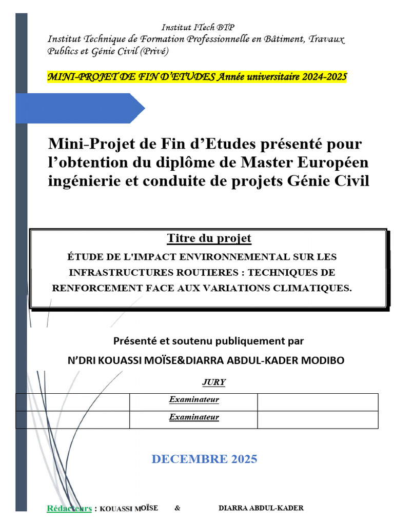 Impact climatique sur routes urbaines à Abidjan | PDF | Ruissellement ...