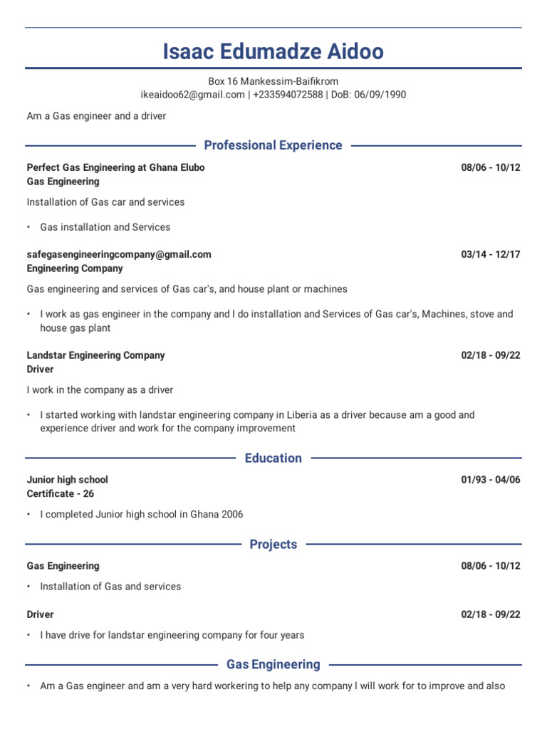 Isaac Edumadze Aidoo CV | PDF