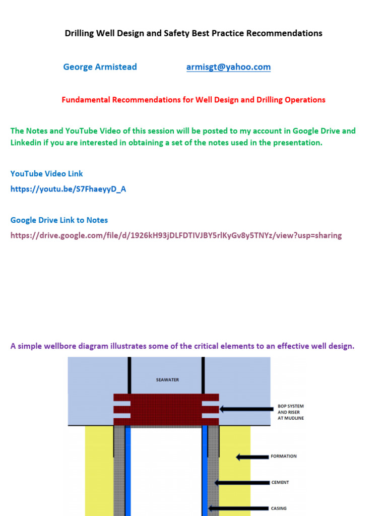 Well Design & Safety Best Practices | PDF | Casing (Borehole)