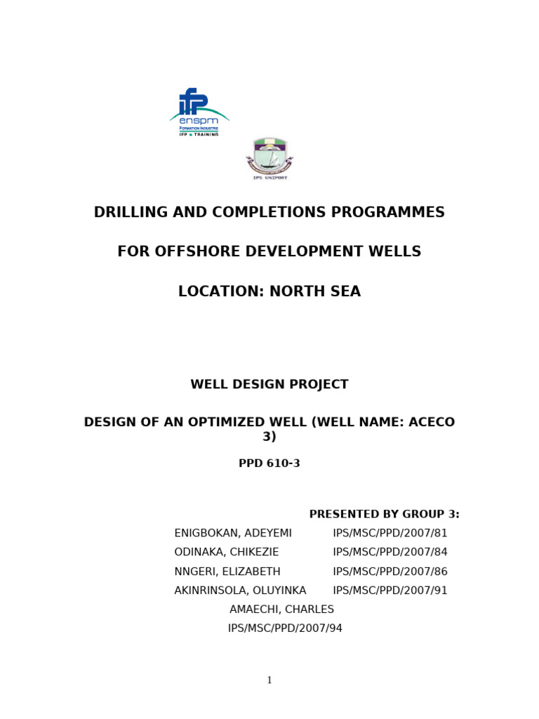 Offshore Well Design: ACECO 3 Project | PDF | Casing (Borehole) | Oil Well