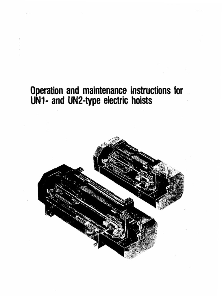 UN1 & UN2 Electric Hoist Manual | PDF | Manufactured Goods | Machines