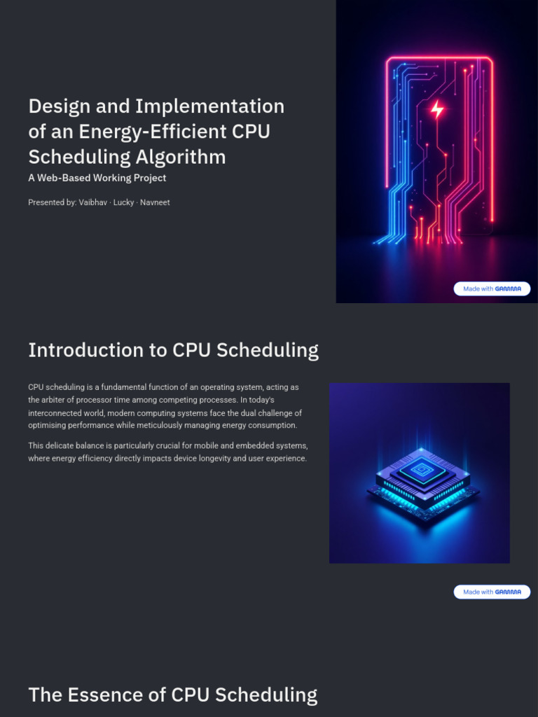 Design and Implementation of an Energy Efficient CPU Scheduling ...