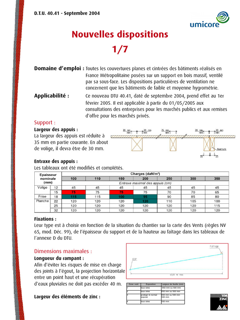 Nouvelles dispositions DTU 40.41 2004 | PDF | Code de la construction ...