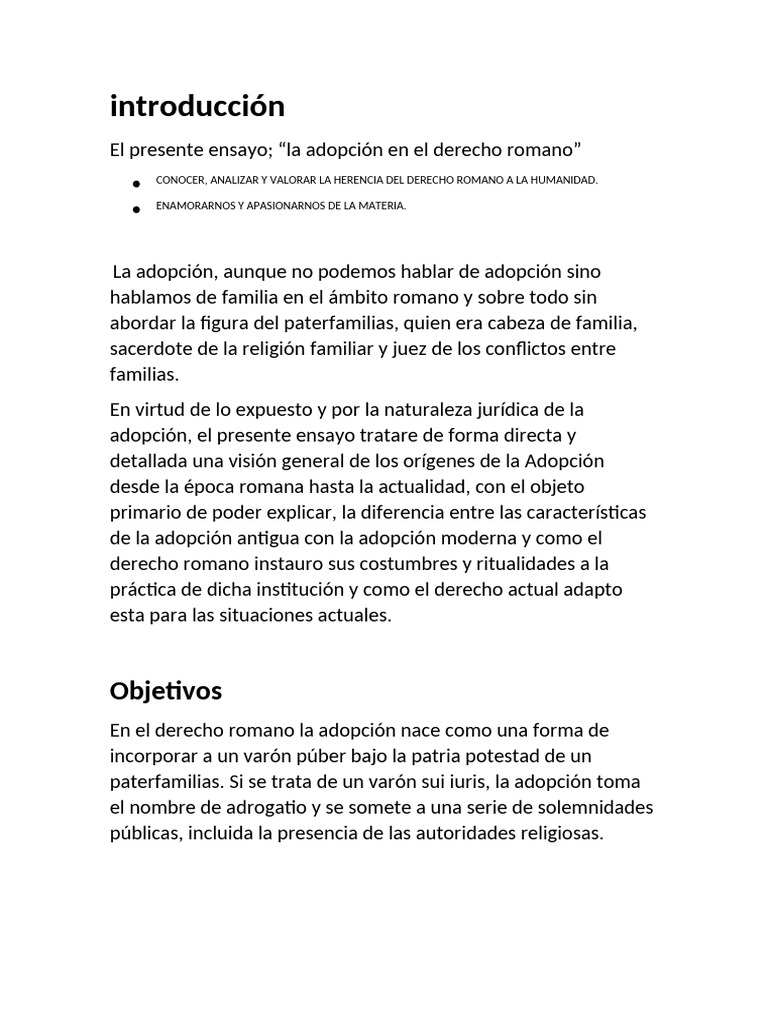 Adopción en el Derecho Romano: Historia y Tipos | PDF | Adopción | Ley ...