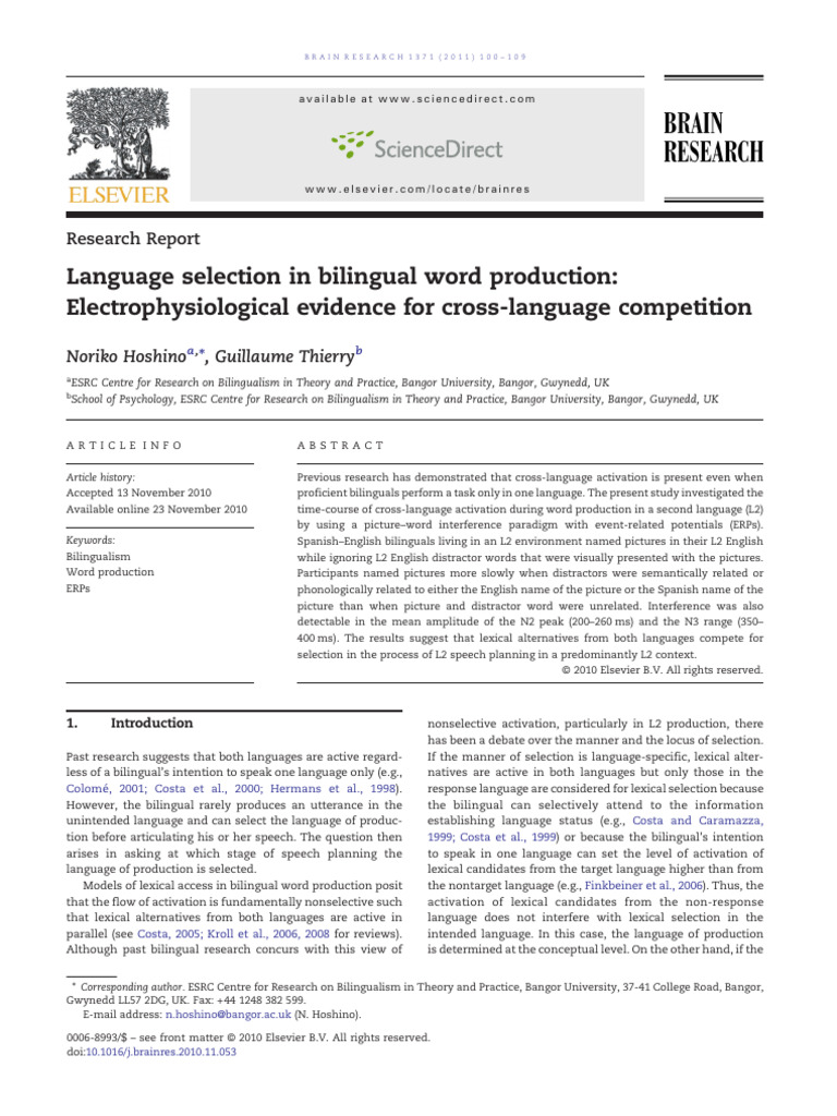 Language Selection in Bilingual Word Production_Electrophysiological ...