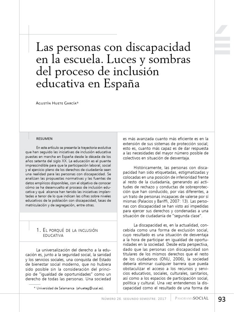 Inclusión educativa de personas con discapacidad | PDF | Inclusión ...