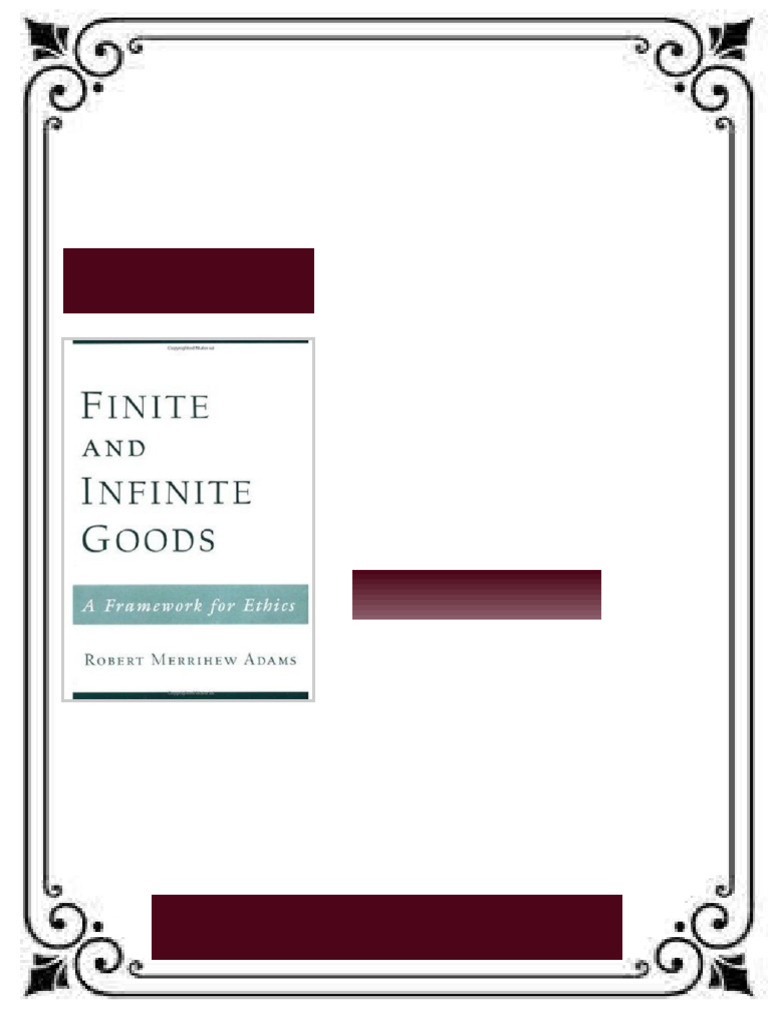 Finite and Infinite Goods First Edition Robert Merrihew Adams ebook ...