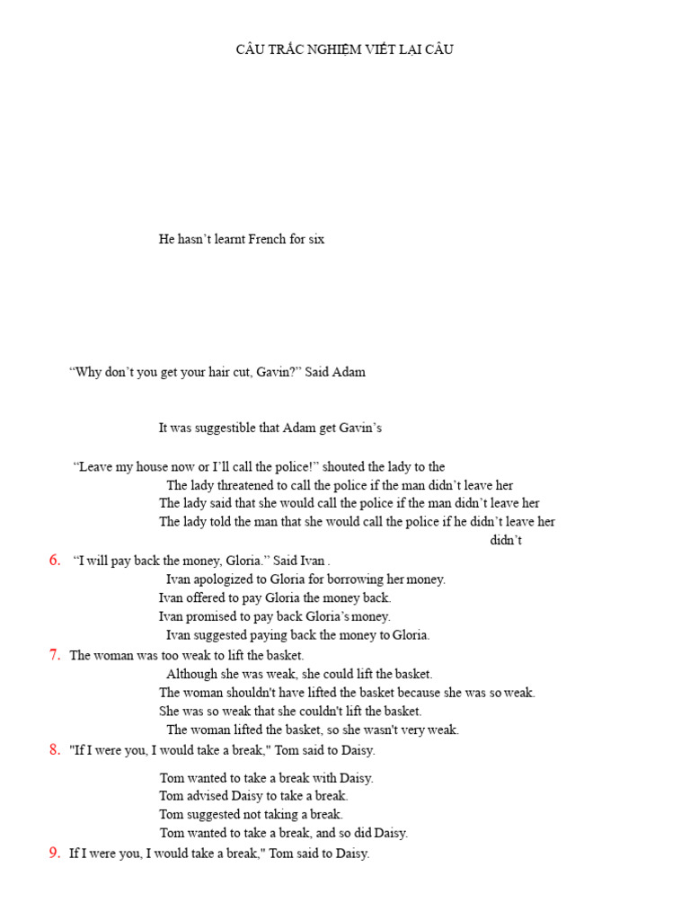 Rewrite Sentence Exercises | PDF | Chess | Chess Theory