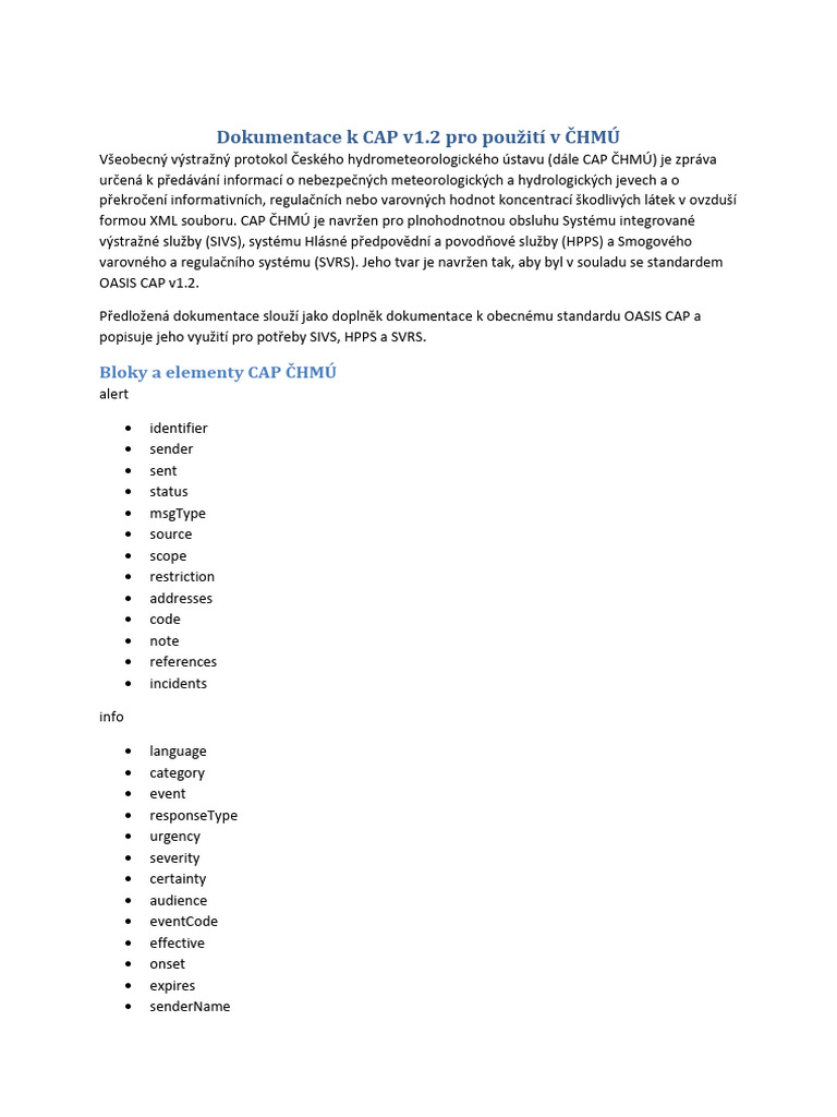 Dokumentace CAP | PDF