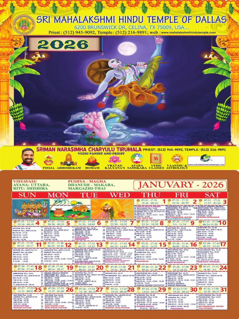2026 Telugu CALENDER FINAL | PDF