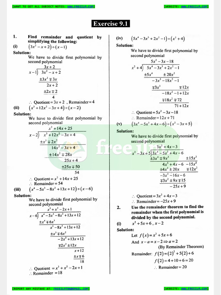 11th Math New Ch9 Ex9.1 | PDF