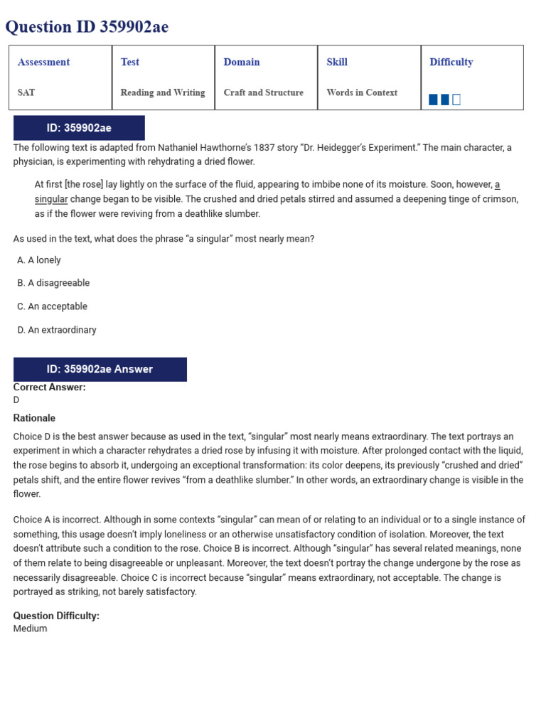 Understanding Contextual Vocabulary in Literature | PDF | Hypothesis | Sat