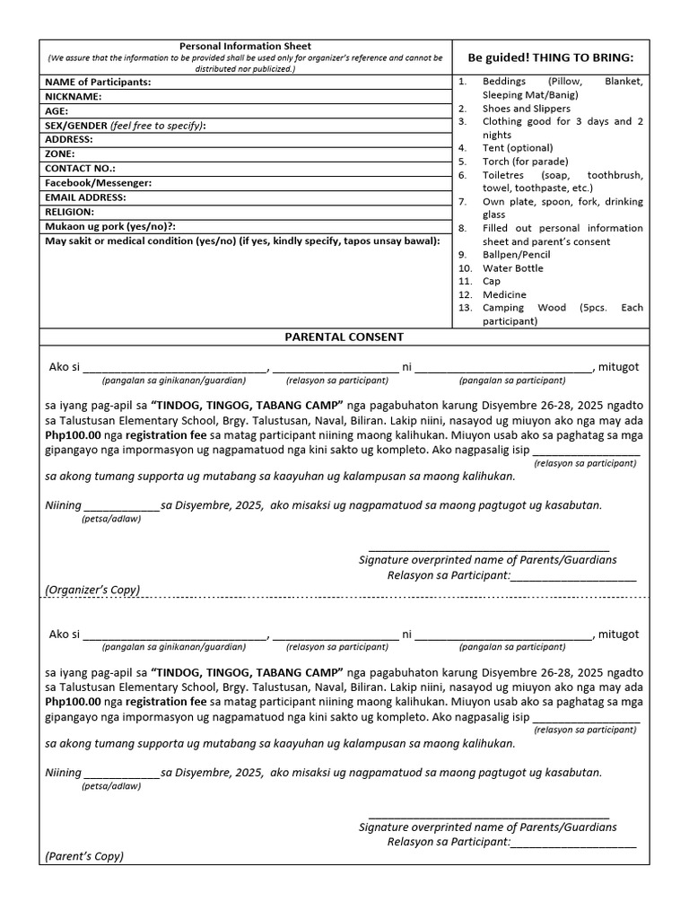 PIS and PARENTAL CONSENT | PDF