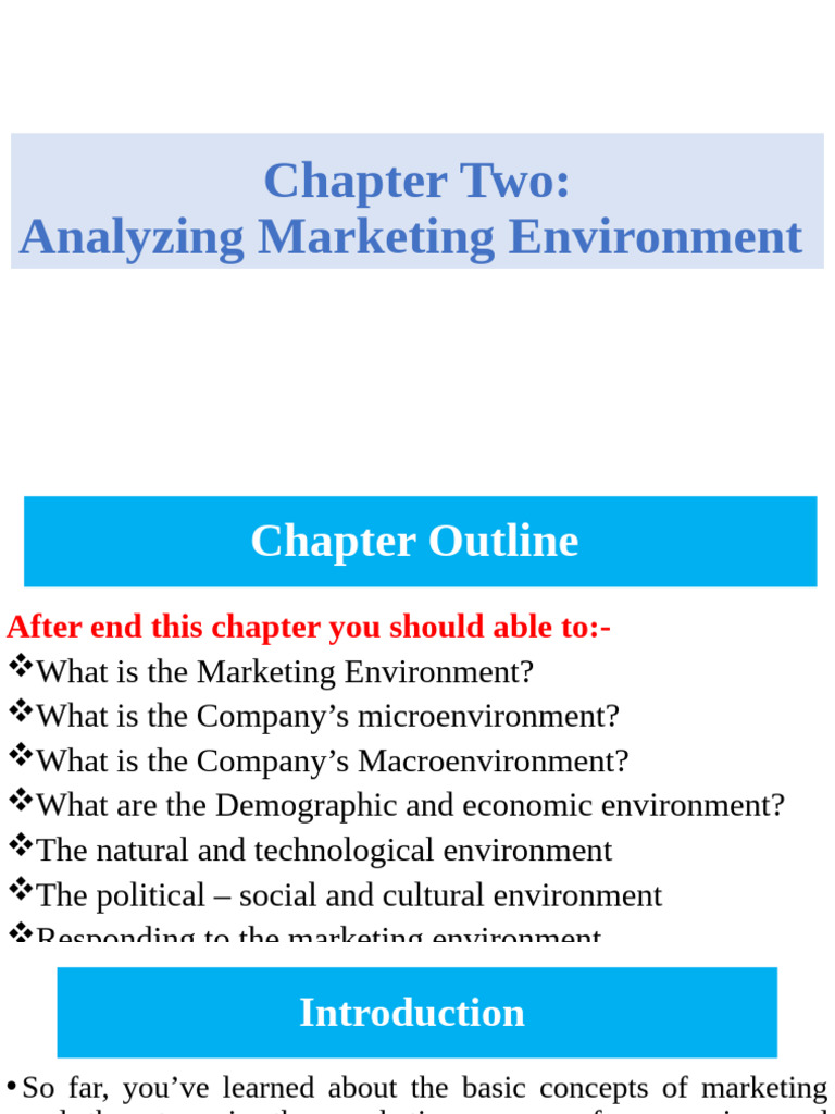 Chapter Two Analyzing Marketing Environment | PDF | Marketing | Economies