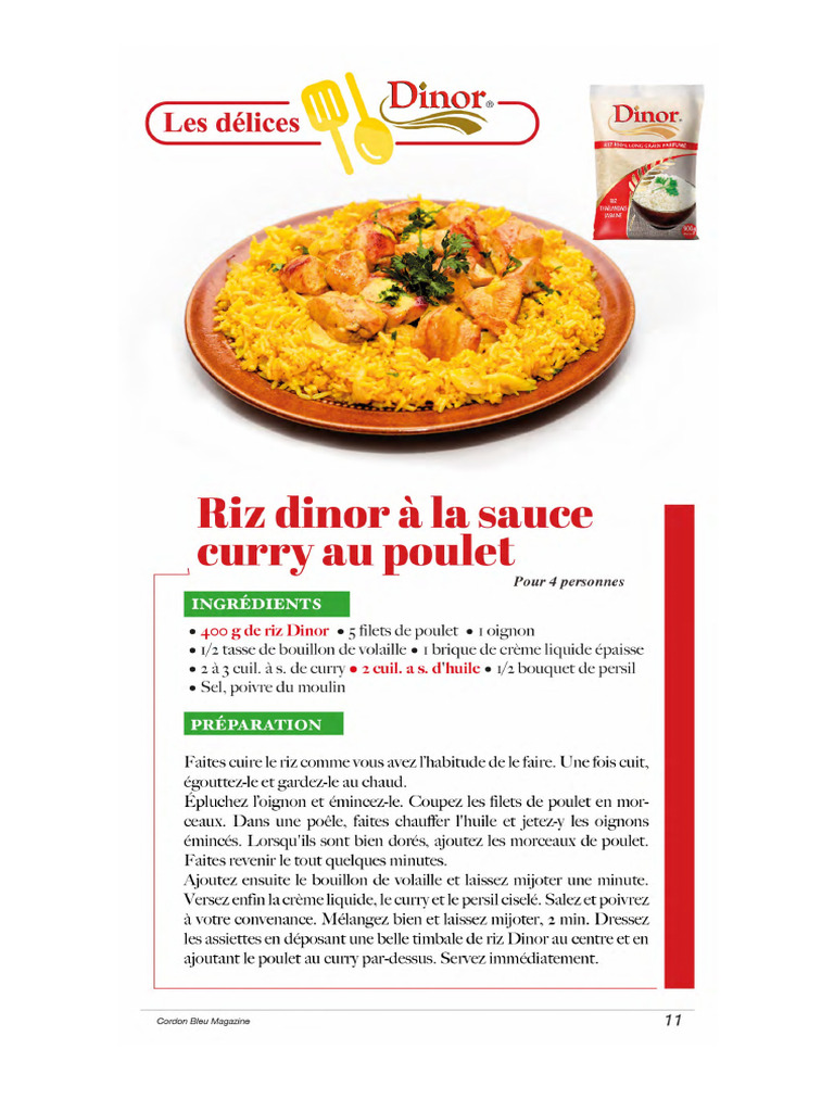 Riz Dinor Au Curry | PDF