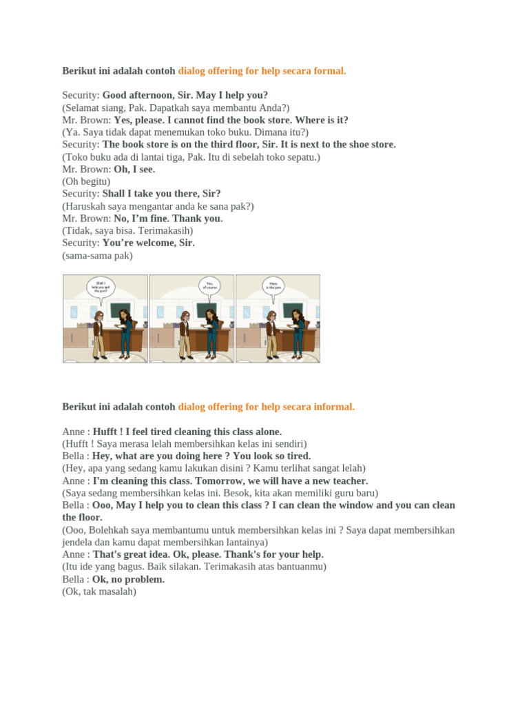 Contoh Dialog Offering Help | PDF
