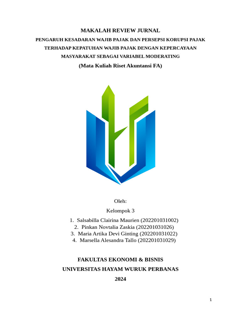 Pengaruh Kesadaran Pajak dan Korupsi | PDF