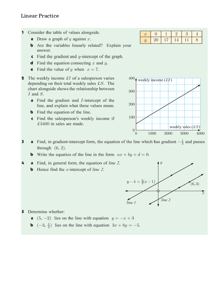 Linear Practice | PDF