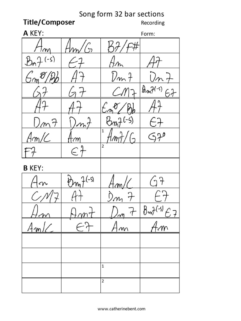 32-Bar Song Form Structure Guide | PDF
