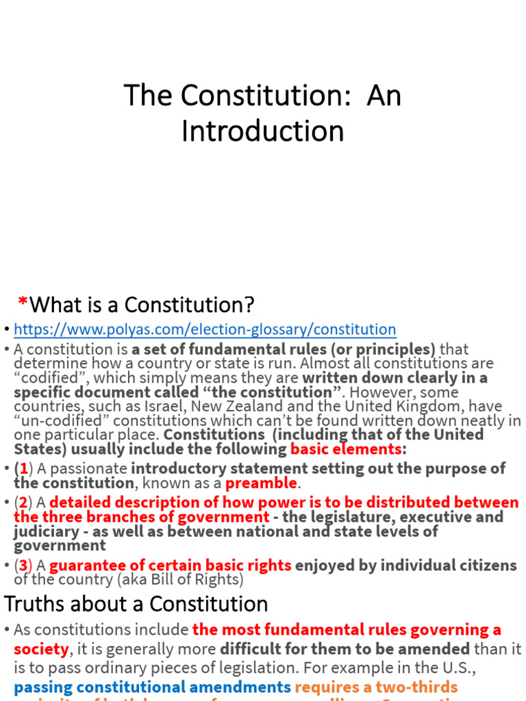 Understanding the U.S. Constitution | PDF | United States Bill Of ...