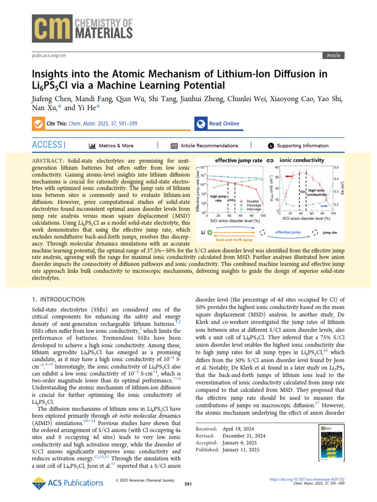Insights into the Atomic Mechanism of Lithium-Ion Diffusion in | PDF ...