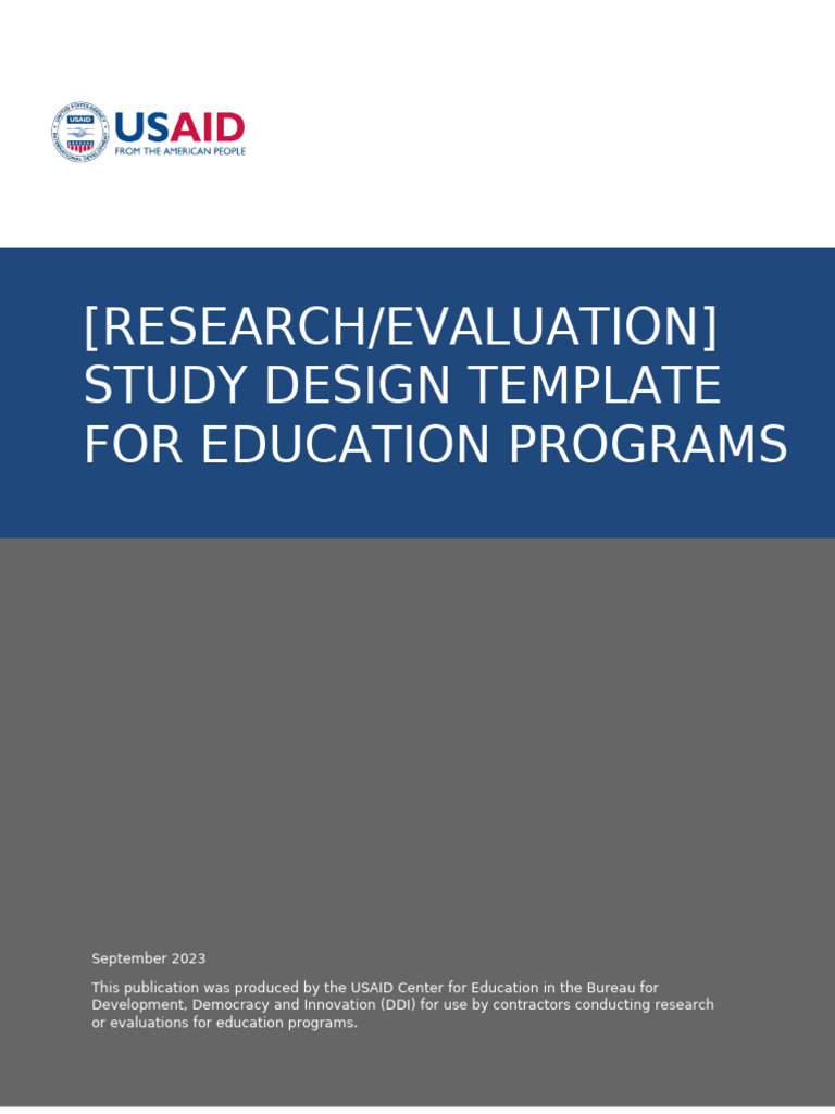 Education Program Study Design Template | PDF | Evaluation | Methodology