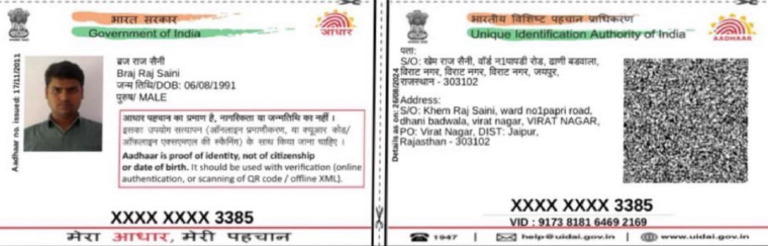 Unique Identification Document Details | PDF
