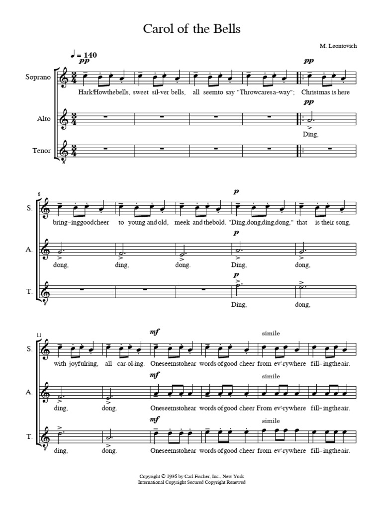 Carol of the Bells Sheet Music | PDF