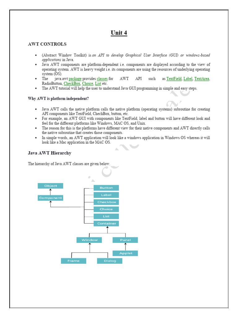 Java AWT GUI Components Overview | PDF | Window (Computing) | Computer ...