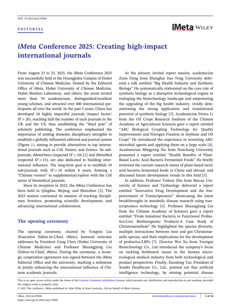 iMeta Conference 2025 Highlights | PDF | China | World Politics