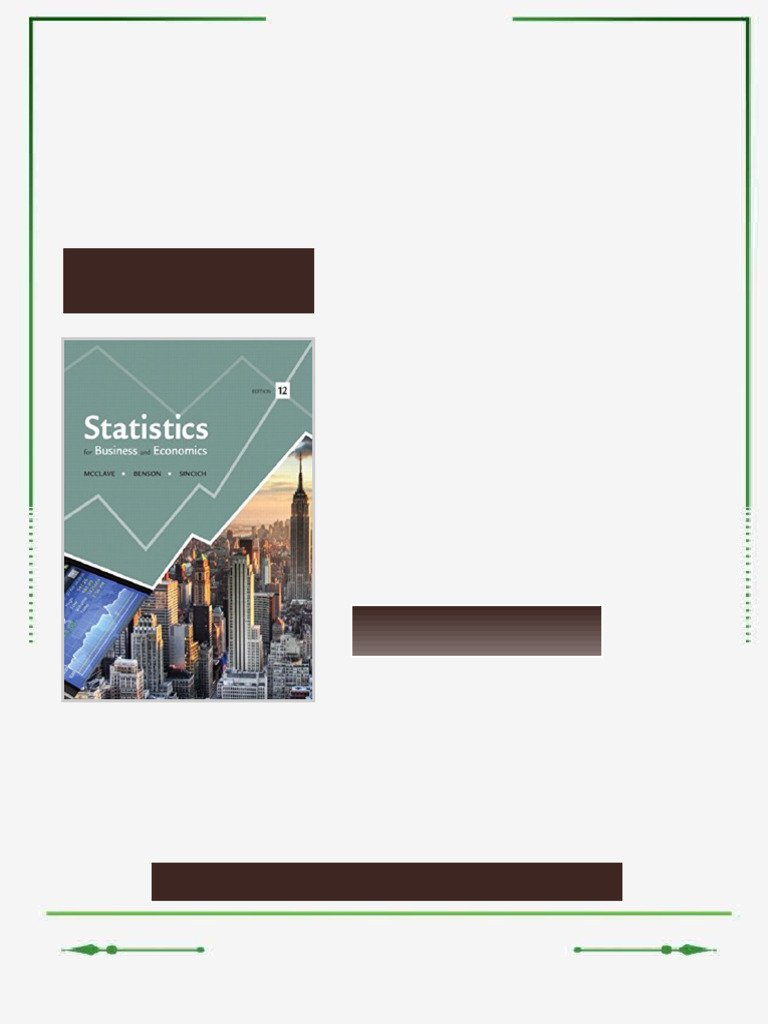 (eBook PDF) Statistics for Business and Economics 12th Edition by James ...