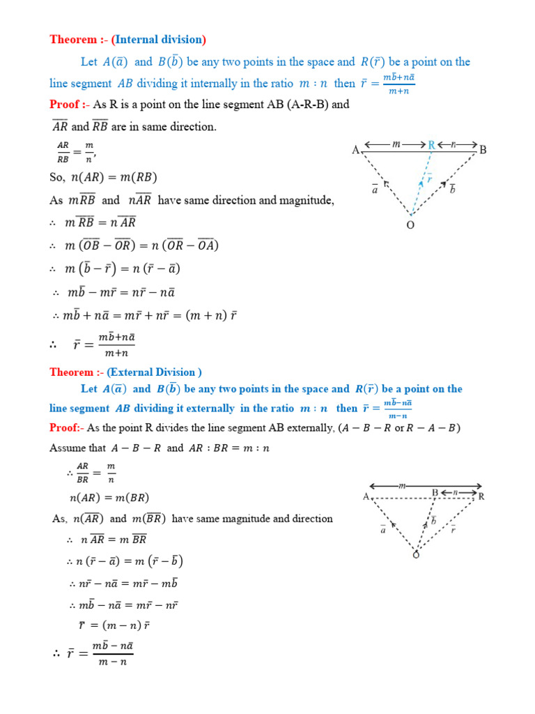 Internal and External Division Theorems | PDF