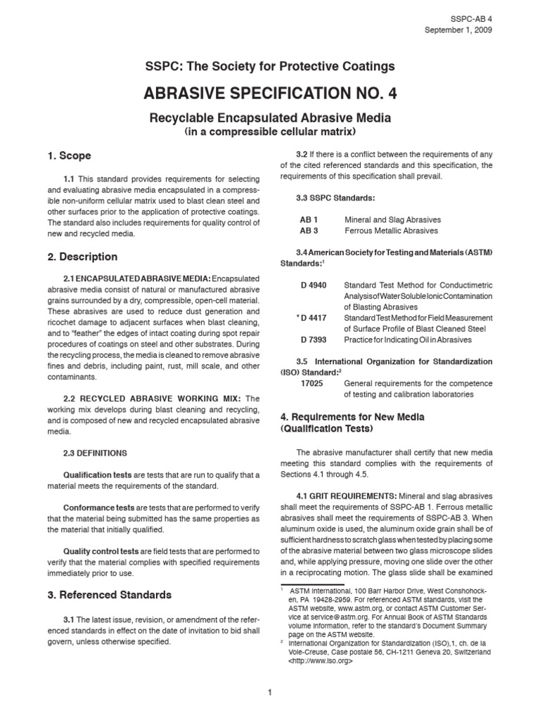 Recyclable Encapsulated Abrasive Media Standards | PDF | Abrasive ...