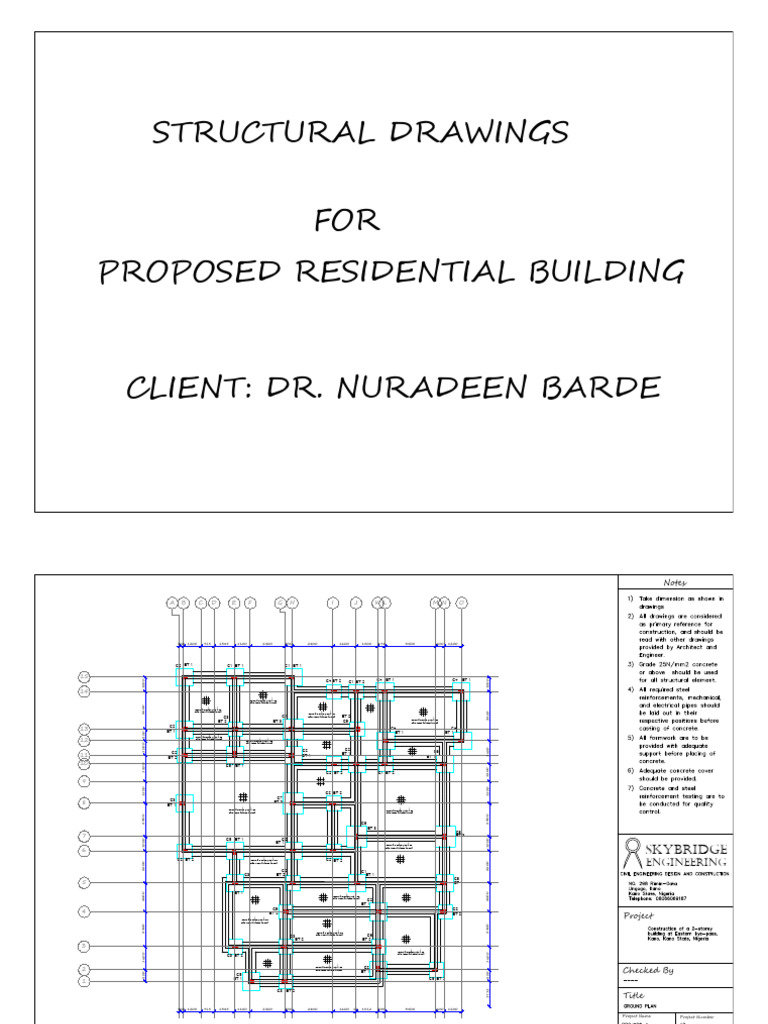 Structural Drawings for Residential Building | PDF
