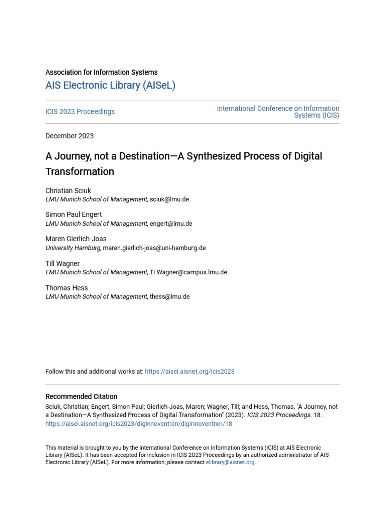 Digital Transformation Process Model | PDF | Qualitative Research ...