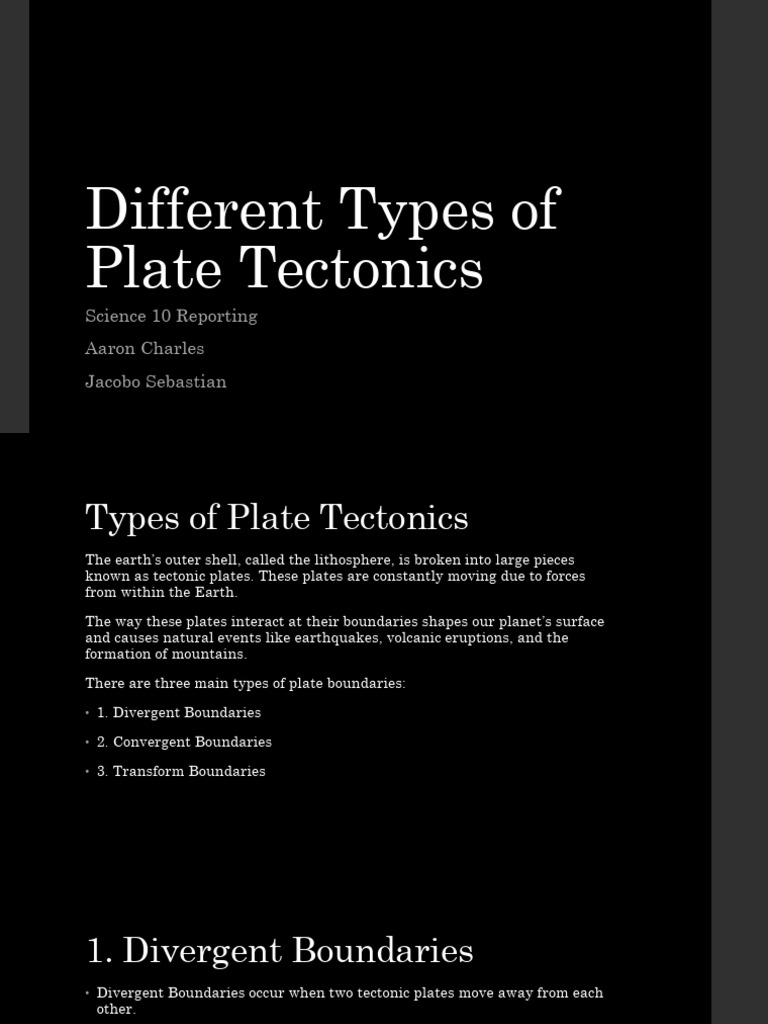 Types of Plate Tectonics Explained | PDF | Plate Tectonics | Earthquakes