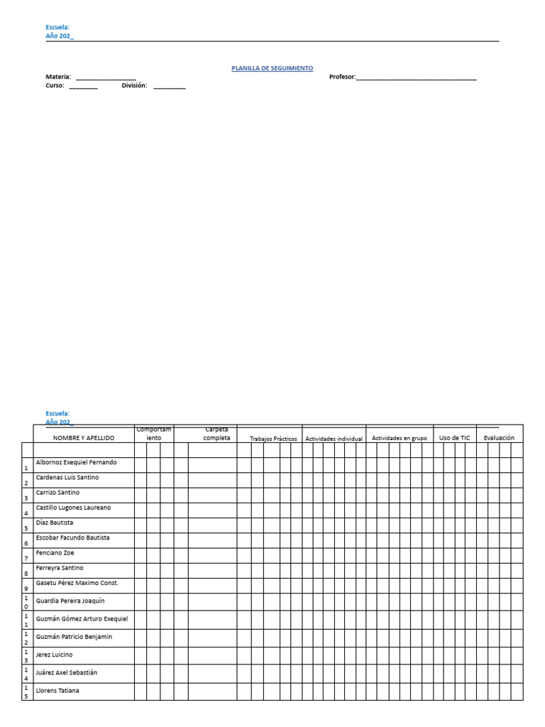 Planilla de Seguimiento Modelos | PDF
