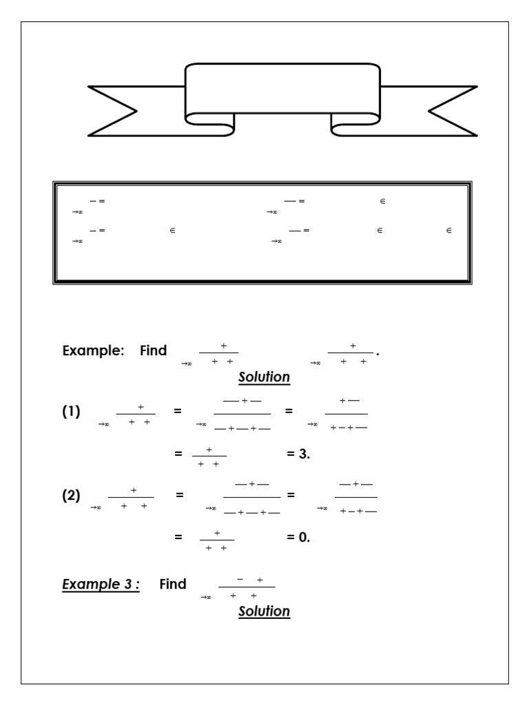 Limit Calculations to Infinity | PDF | Mathematical Analysis ...