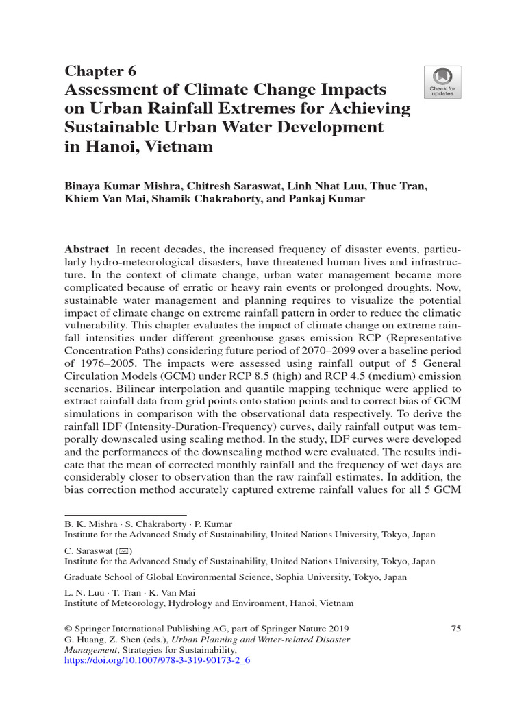 Climate Change and Urban Rainfall in Hanoi | PDF | General Circulation ...